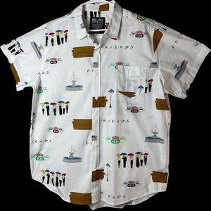 Box Lunch Central Perk Button Front/Down Shirt nwot